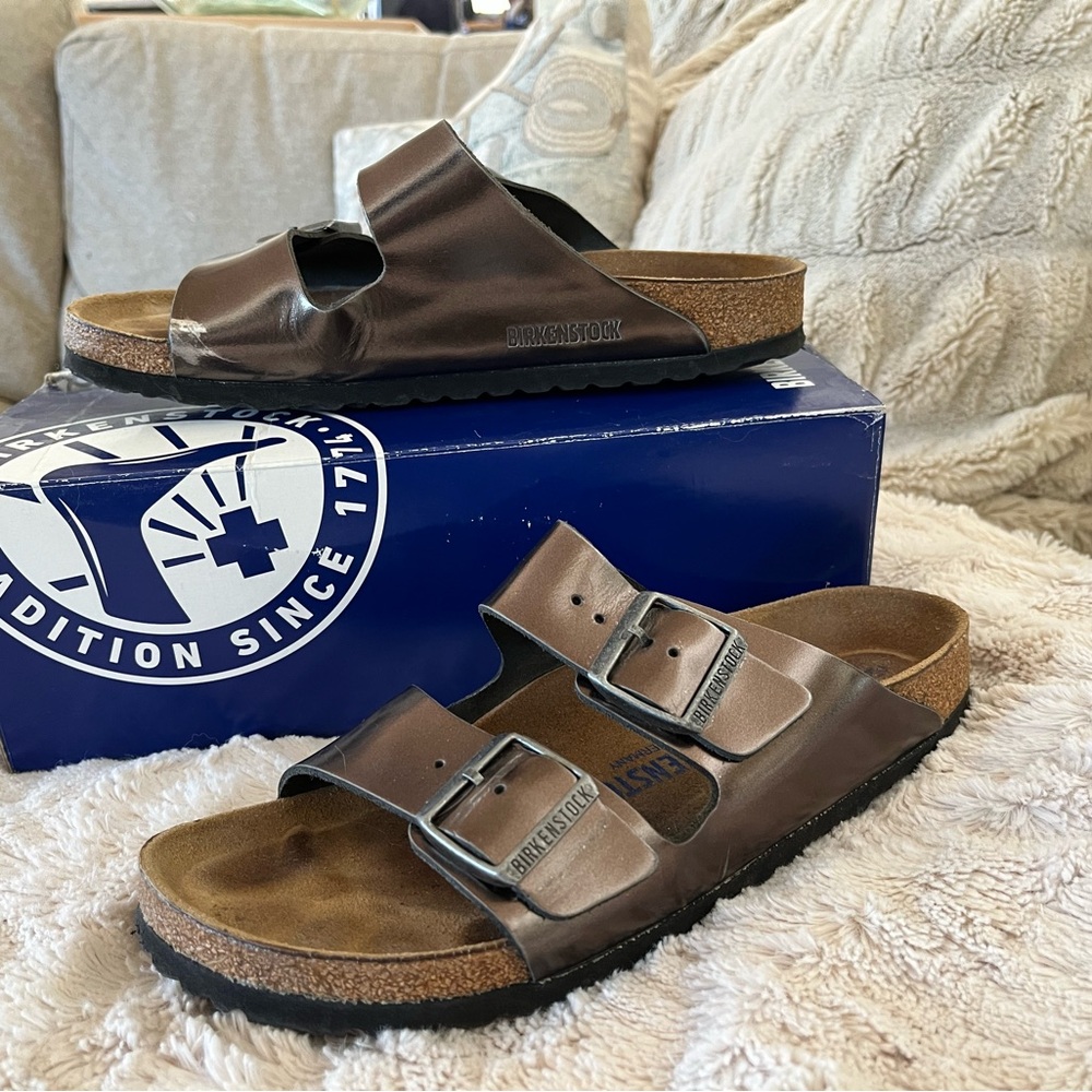 Birkenstock Metallic Anthracite sandals